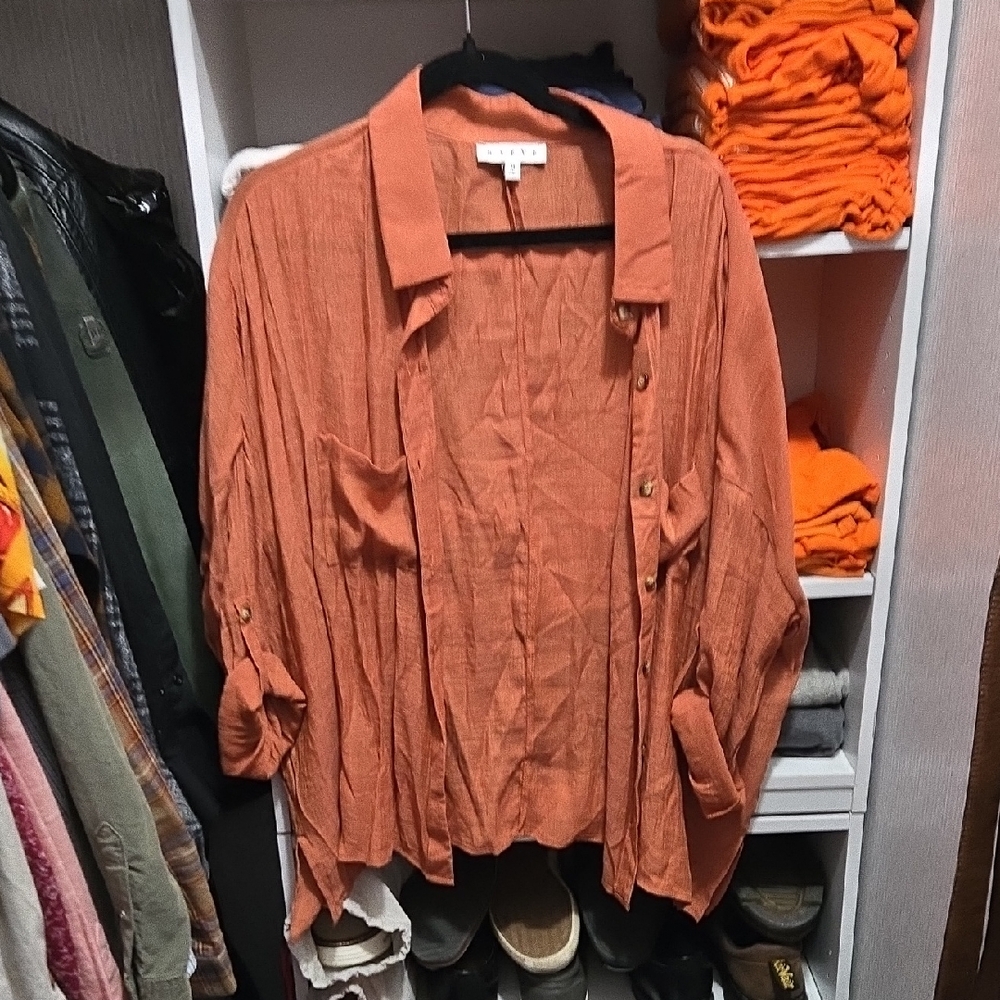 HYFVE Copper Button-Up Blouse